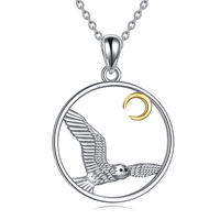Sterling Silver Owl Necklace Jewelry Animal Pendant Necklace
