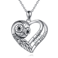 Owl Necklace for Women 925 Sterling Silver Owl Pendant Jewelry Gift for Mom Girl Friend