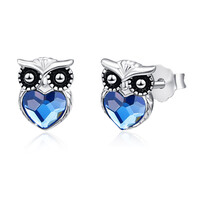 Owl Crystal Stud Earrings