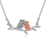Owl Necklace 925 Sterling Silver Owl Pendant Bird Necklace for Women Girls