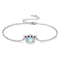 Owl Bracelet for Women 925 Sterling Silver Owl Jewelry Wisdom Animal Bracelet Graduation Gifts For H