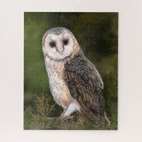 Western Barn Owl - Migned Watercolor Painting Jigsaw Puzzle