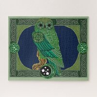 Celtic Green Owl Jigsaw Puzzle