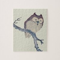 Japanese Sleeping Owl Night Artwork Jigsaw Puzzle