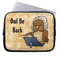 Owl Be Back Funny Cartoon Laptop Sleeve