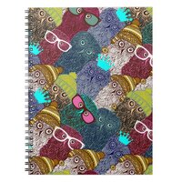 Owl in crown notebook