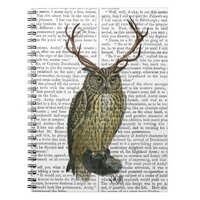 Owl with Antlers plain 2 Notebook