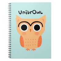 UnibrOwl Unibrow Owl | Funny Cute Eyebrows Owl Notebook