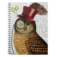 Owl With Top Hat 3 Notebook