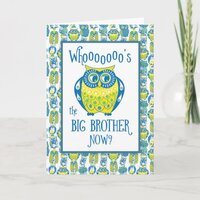 Big Brother Congratulations, Cute Owls Card