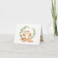 Woodland Owl Baby Shower Thank You Note