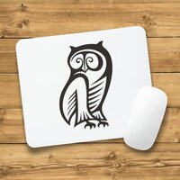 Owl Symbol Black Mouse Pad