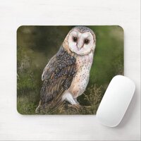 Western Barn Owl Mouse Pad - Painting