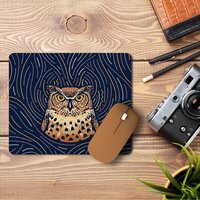 Zodiac Owl Portrait | Hand-drawn Owl Mousepad 