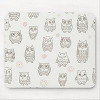 Pattern with owls mouse pad