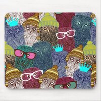 Owl in crown mouse pad