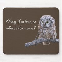Funny mouse pad with owl