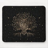 The Golden Owl Tree Mouse Pad