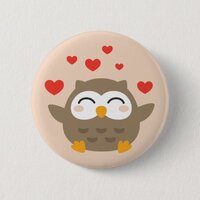 I Owl You Illustration Pinback Button