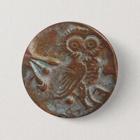 Athens Owl Button