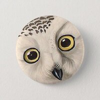 Snowy Owl - Audubon Fine Vintage Birds America Pinback Button