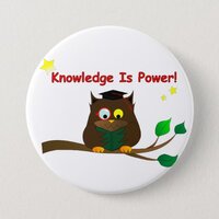 Reading Wise Owl Button