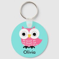 Kids Personalized Owl Key Chain