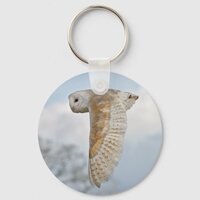 Barn Owl in Flight Keyring