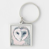 Funky Owl Portrait Keychain