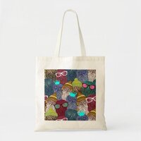 Owl in crown tote bag