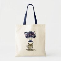 Owl In Teacup Tote Bag