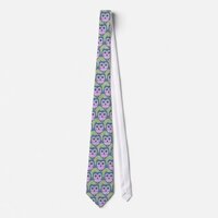 Colorful Floral Owl Neck Tie