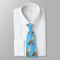 Barn owl bird cartoon illustration neck tie