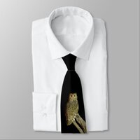 Great Horned Owl at Night Neck Tie