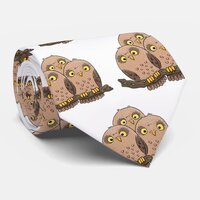 Cute baby owl trio cartoon illustration neck tie