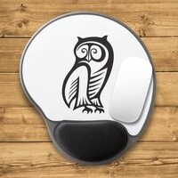 Owl Symbol Black Gel Mouse Pad