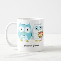 Cute Owls Bride and Groom Newlyweds Wedding Couple Coffee Mug