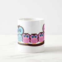 Owl Family of Five Coffee Mug