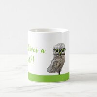 Who Gives a Hoot? Silver Burrowing Owl Art Coffee Mug