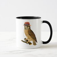 Owl with Steampunk Style Bowler Hat Mug