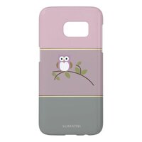 Elegant Modern Striped,Ombre,Owl -Personalized Samsung Galaxy S7 Case