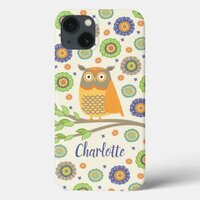 Personalized Cute Owl Pattern iPhone 13 Case