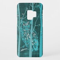 Blue Grunge Woodland Owl Case-Mate Samsung Galaxy S9 Case