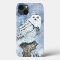 Snowy Owl Wildlife Watercolor Art iPhone 13 Case