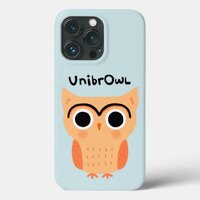 UnibrOwl Unibrow Owl | Funny Cute Eyebrows Owl iPhone 13 Pro Case