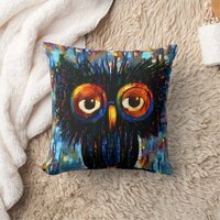 Brilliant and Wise Owl Throw Pillow