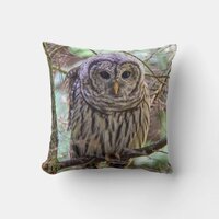 Barred Owl Throw Pillow