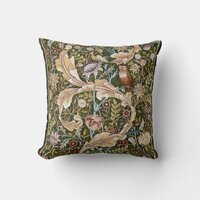 EMBROIDERED OWL TAPESTRY  - WILLIAM MORRIS THROW PILLOW