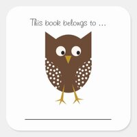 This book belongs to ... (Brown Owl) Square Sticker