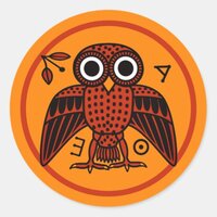 Cute Athenian Owl from Ancient Greece Classic Round Sticker